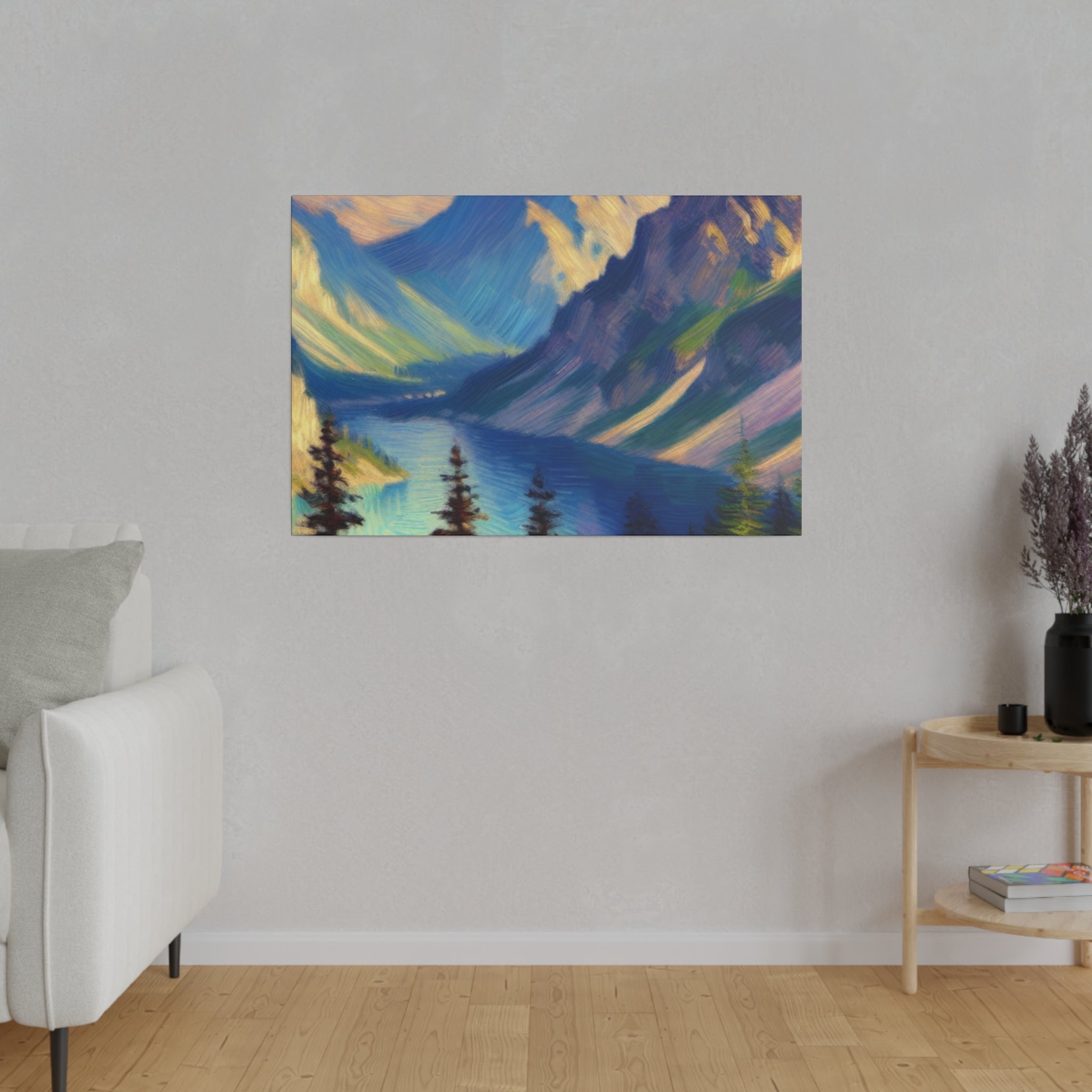 Symphony in Sienna Mountain Landscape Painting Canvas