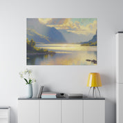 Serene Lake Mirage Lake Painting Canvas