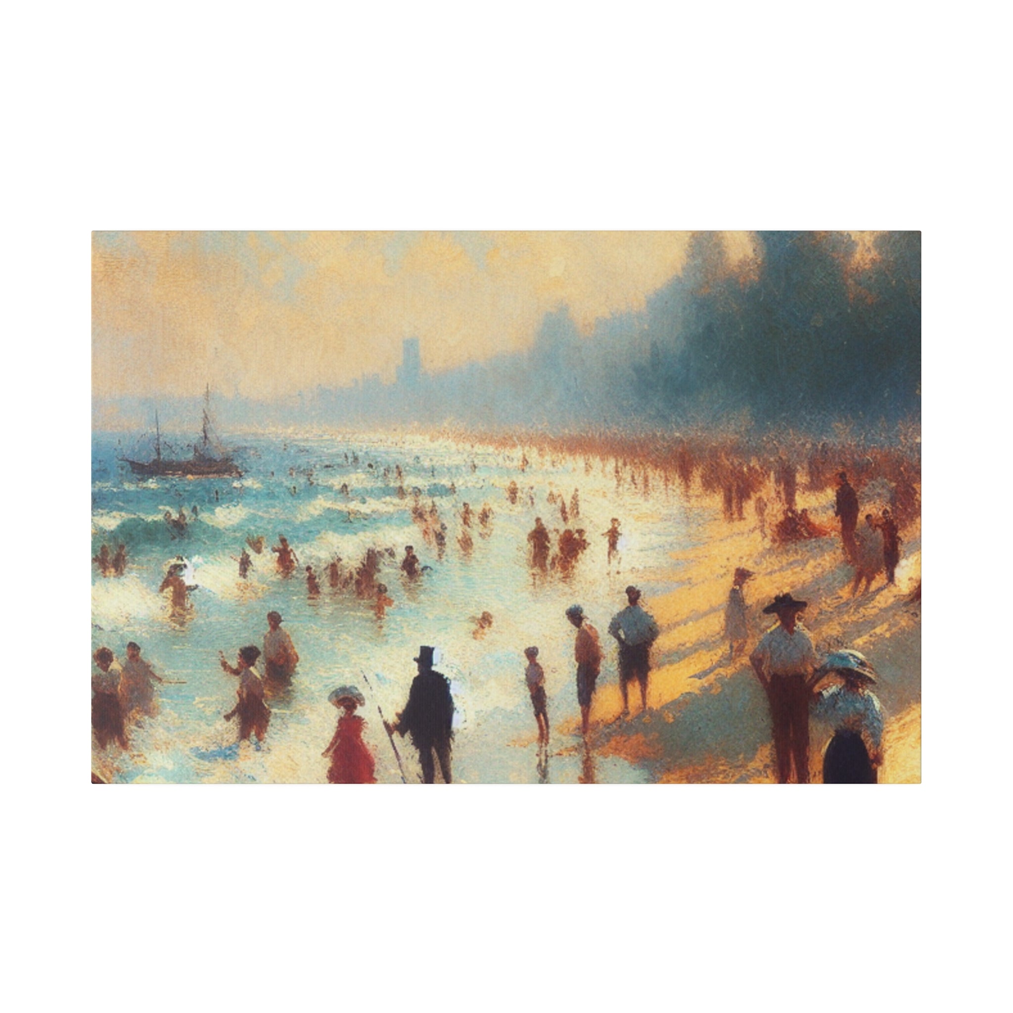 Sunday Seashore Reverie Beach Painting Canvas