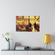 Bustling European Espresso Cafe Artwork Canvas