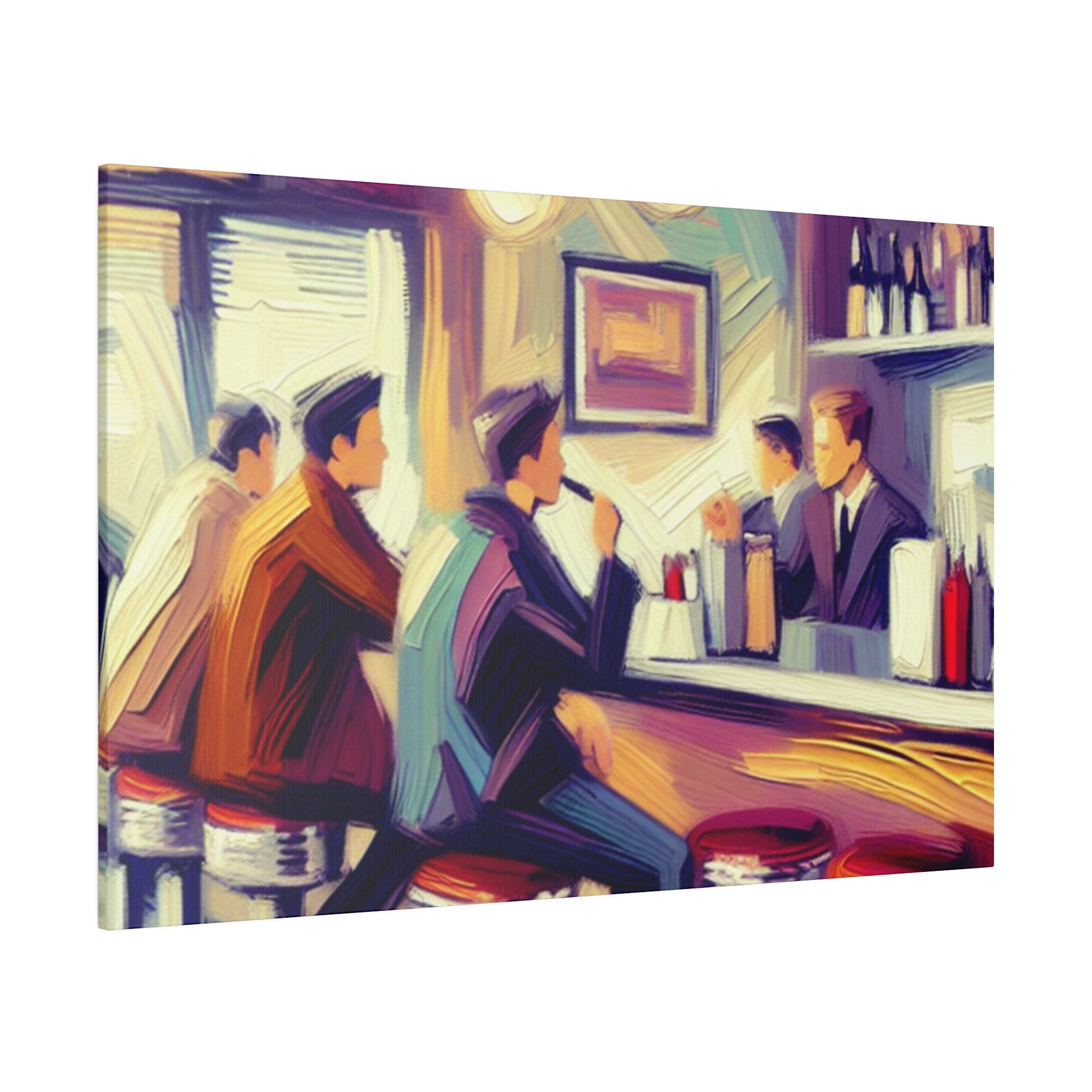 50s Afternoon Expressionist Diner Painting Canvas