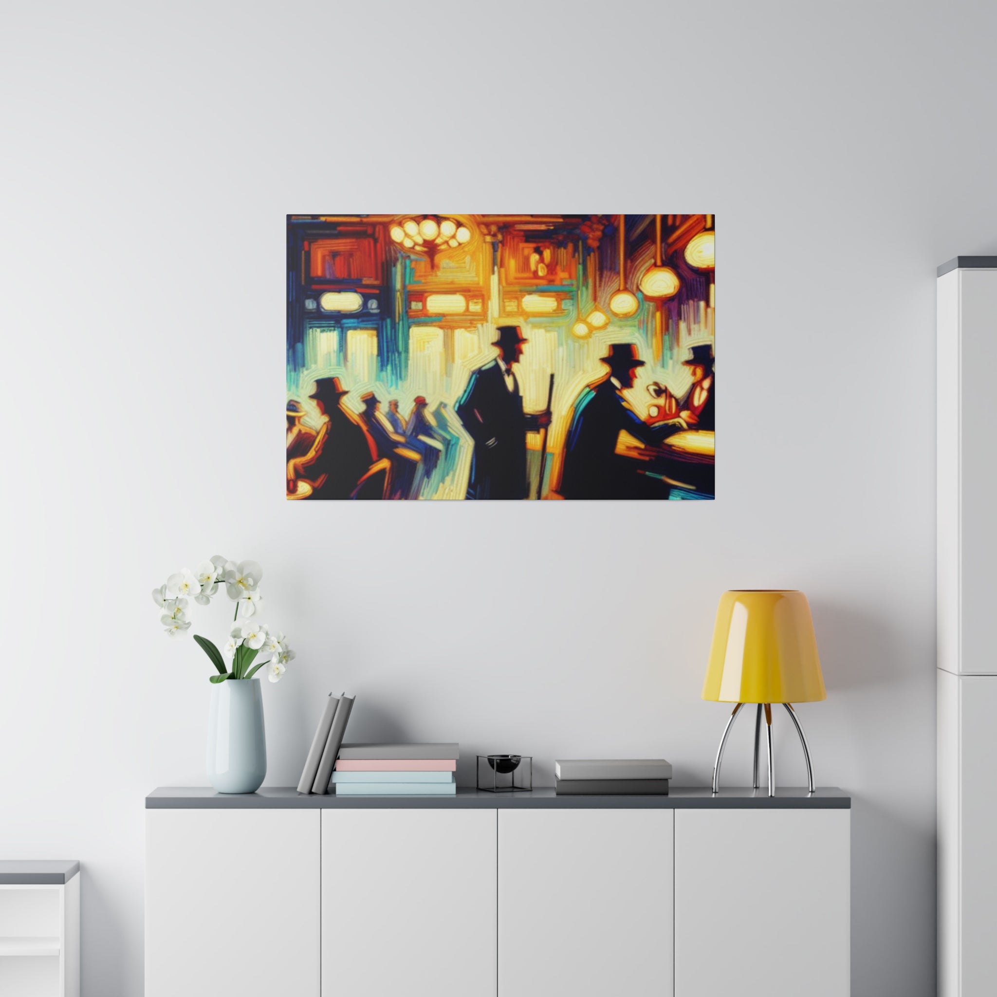 Jazz Revival 1920 Gentlemen's Club Retro Speakeasy Bar Art Canvas