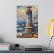 Beacon Muse Coastal Wall Art Lighthouse Painting Canvas