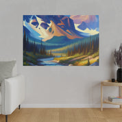 Serene Brilliance Mountain Landscape Painting Canvas