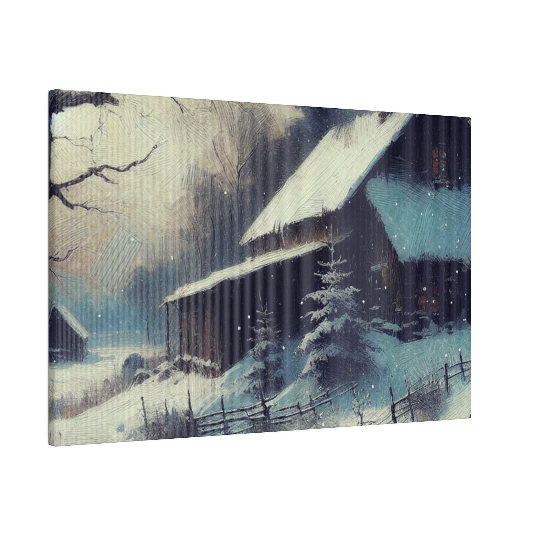 Winterscape Reverie Snowy Winter Painting Canvas