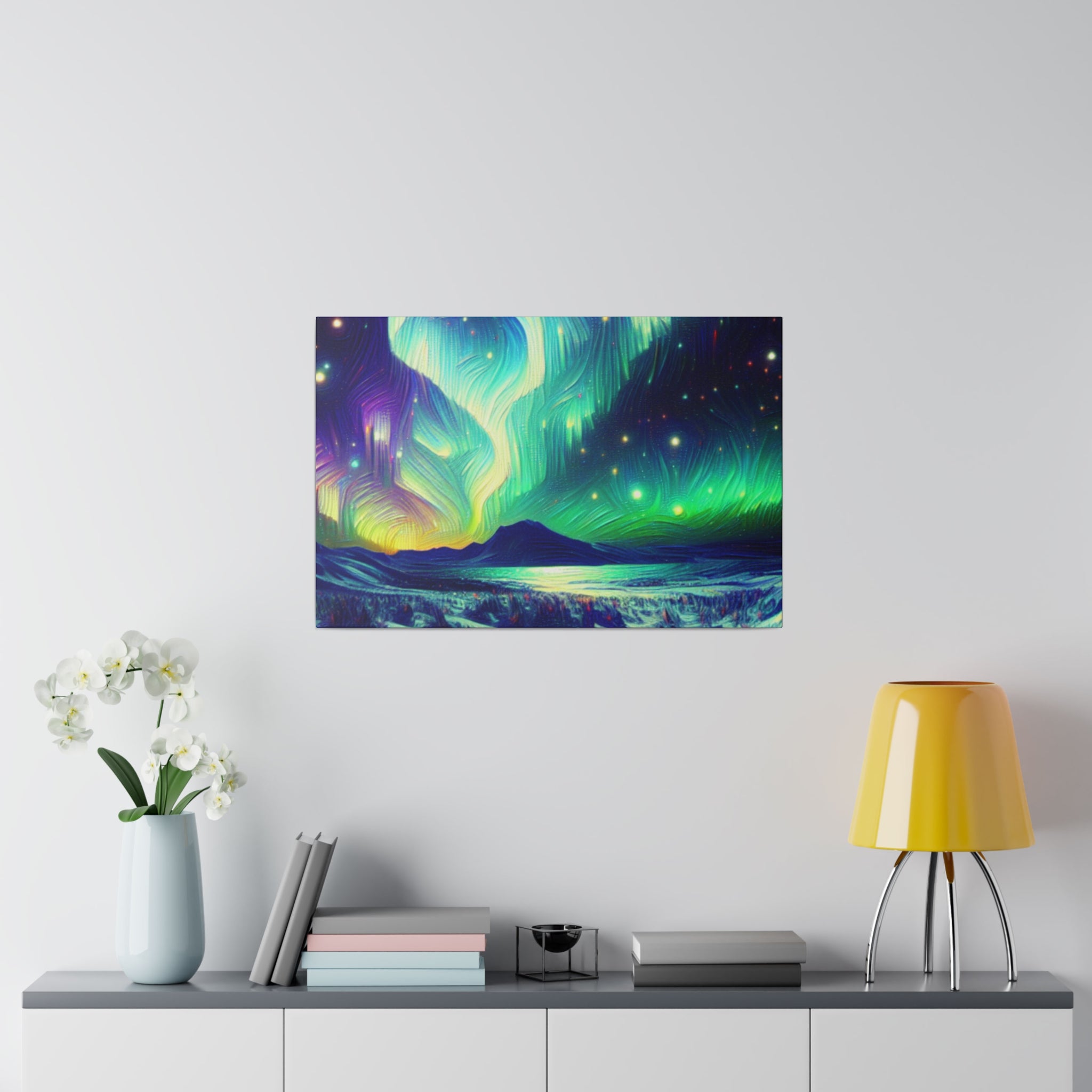 Aurora Winter Dream Northern Lights Painting Canvas