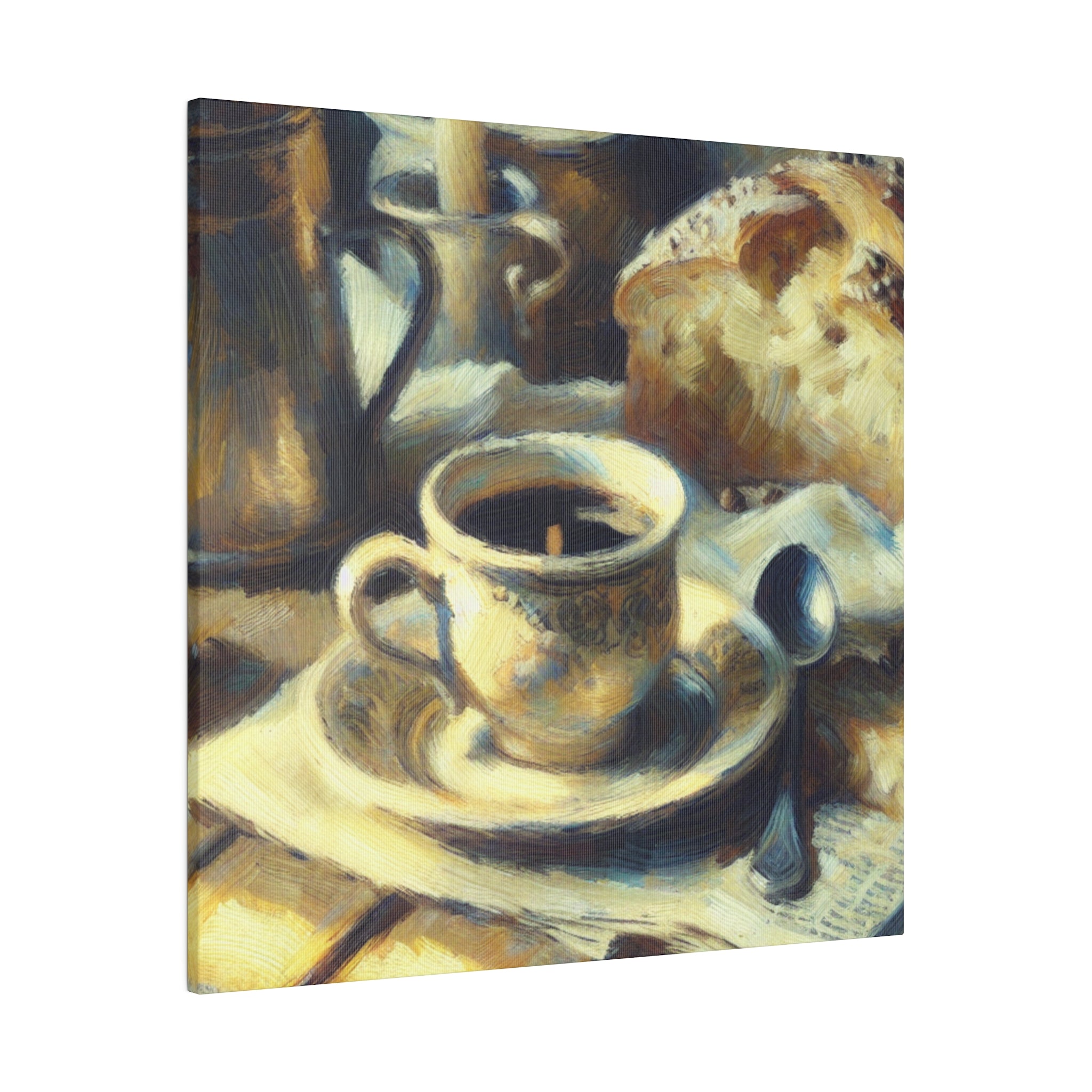 Country Morning Impressionist Artwork Rich Aroma Coffee Painting Canvas