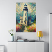 Luminary Refuge Coastal Wall Art Lighthouse Painting Canvas