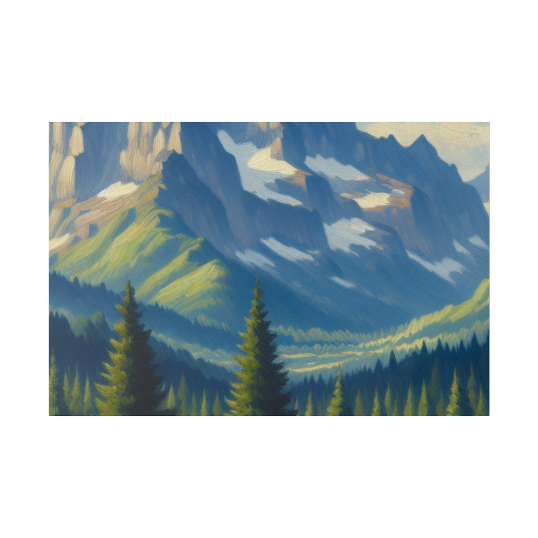 Vista Serenity Peak Mountain Landscape Painting Canvas