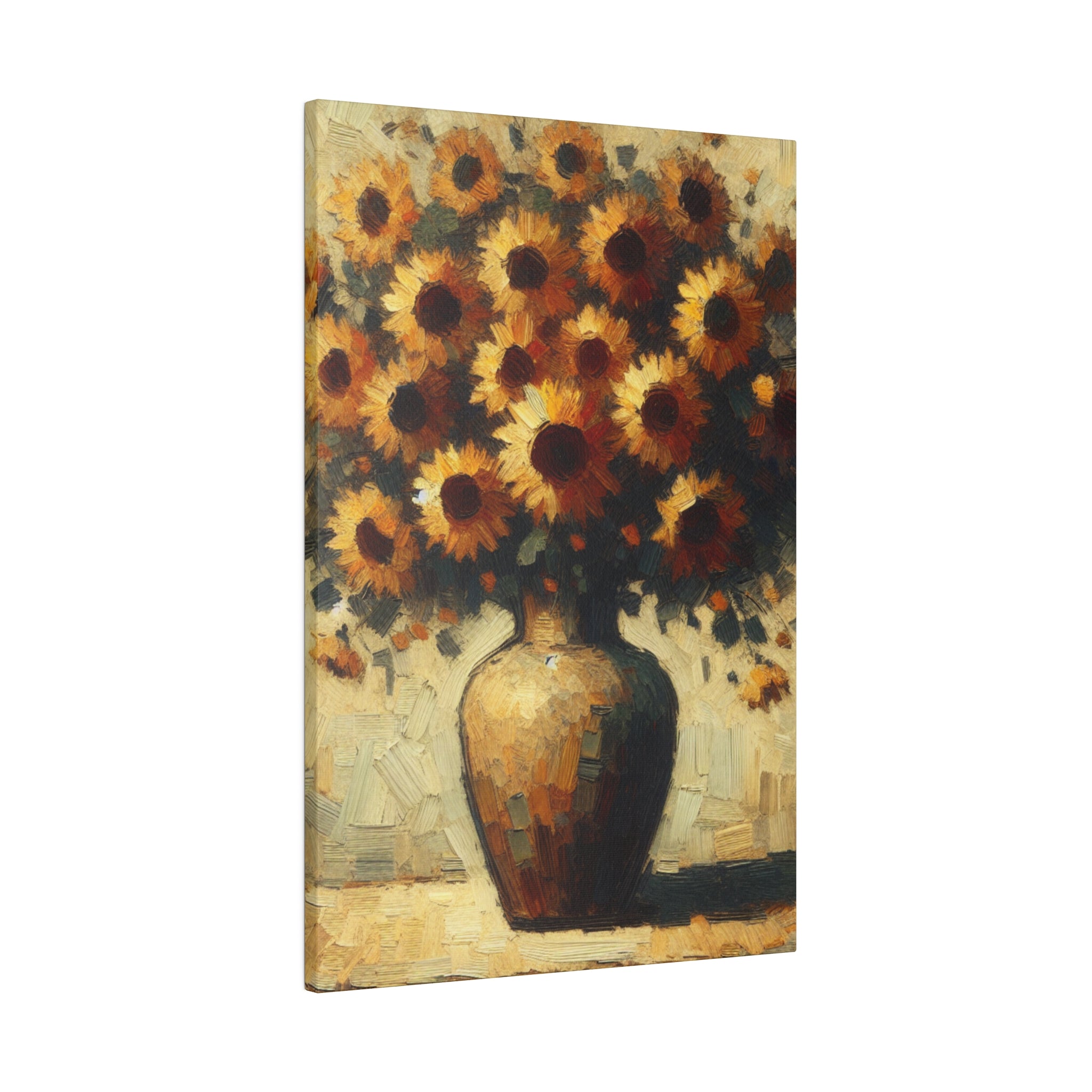 Timeless Blossoms Flowers In Vase Sunflower Painting Canvas