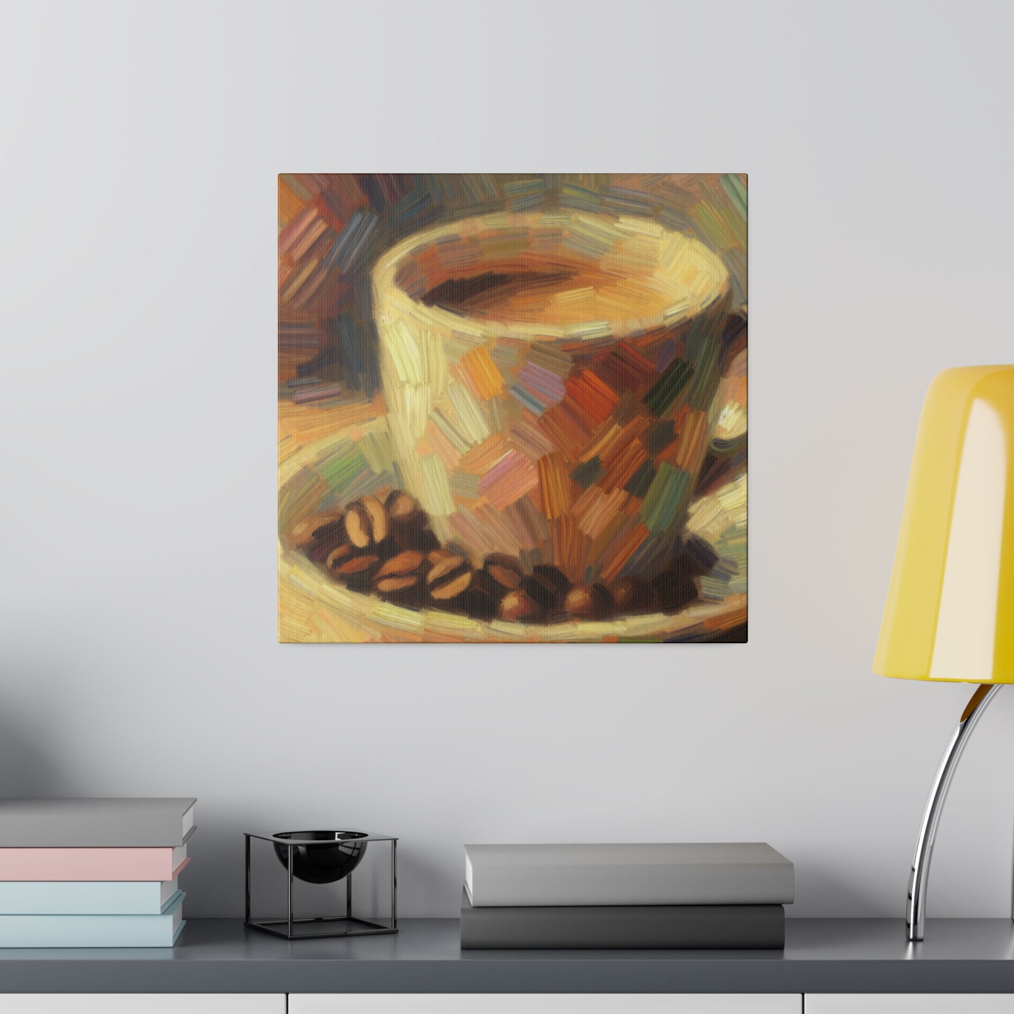 Rustic Coffee Bean Cafe Decor Coffee Painting Canvas