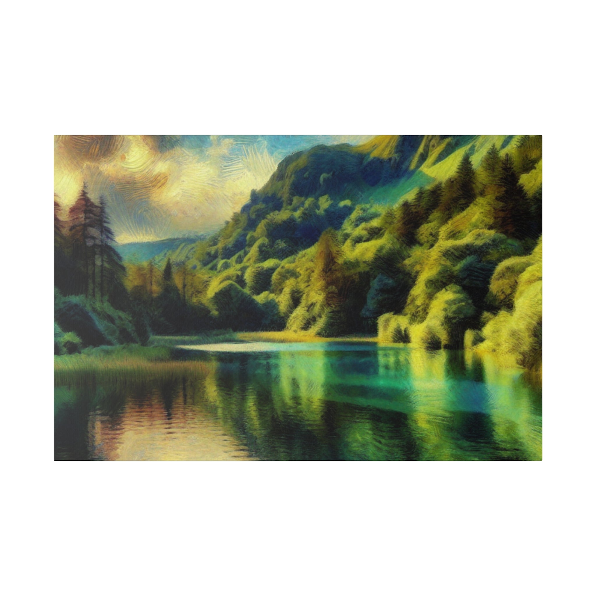 Serene Lake Whispers Lake Painting Canvas