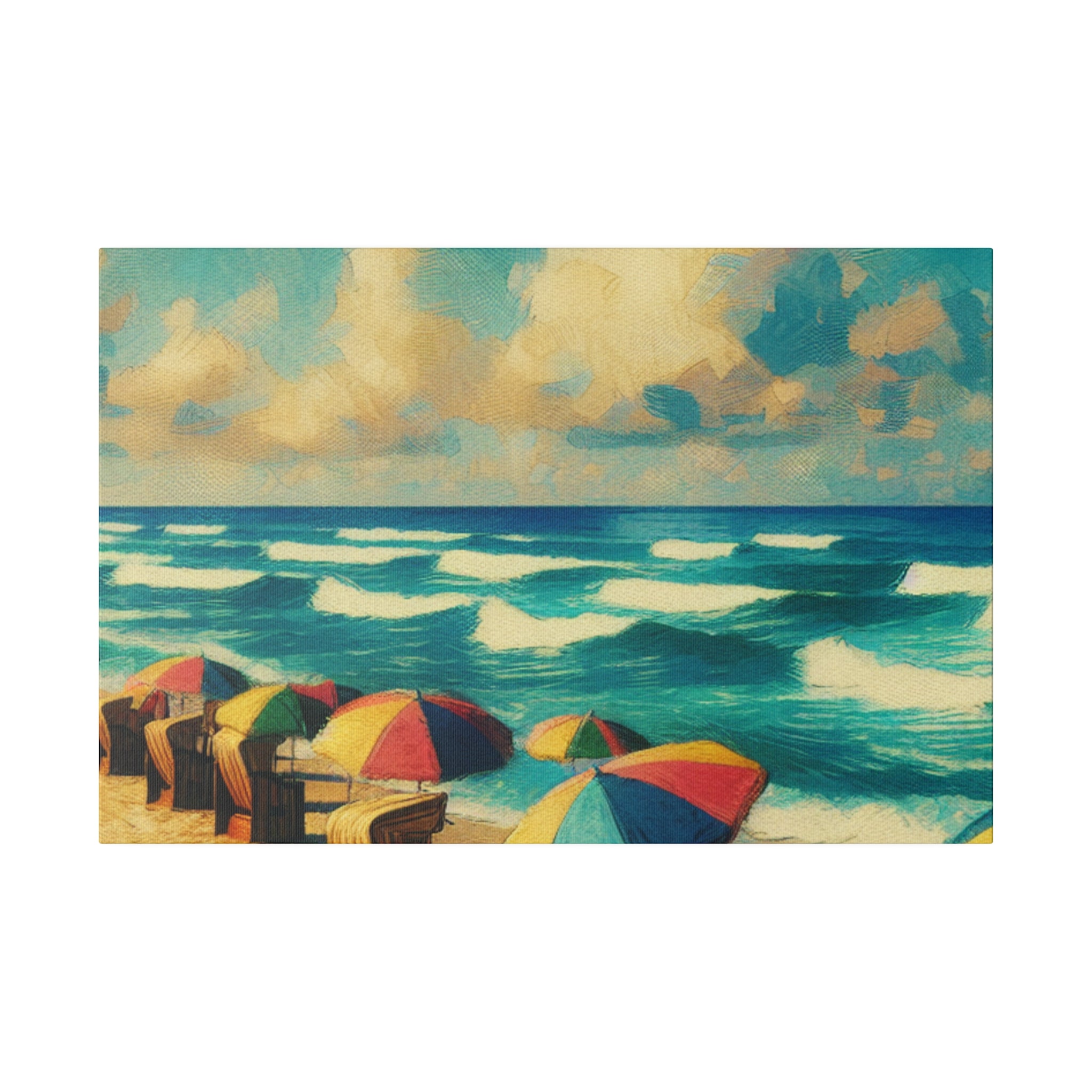 Nostalgic Shores Coastal Decor Beach Painting Canvas