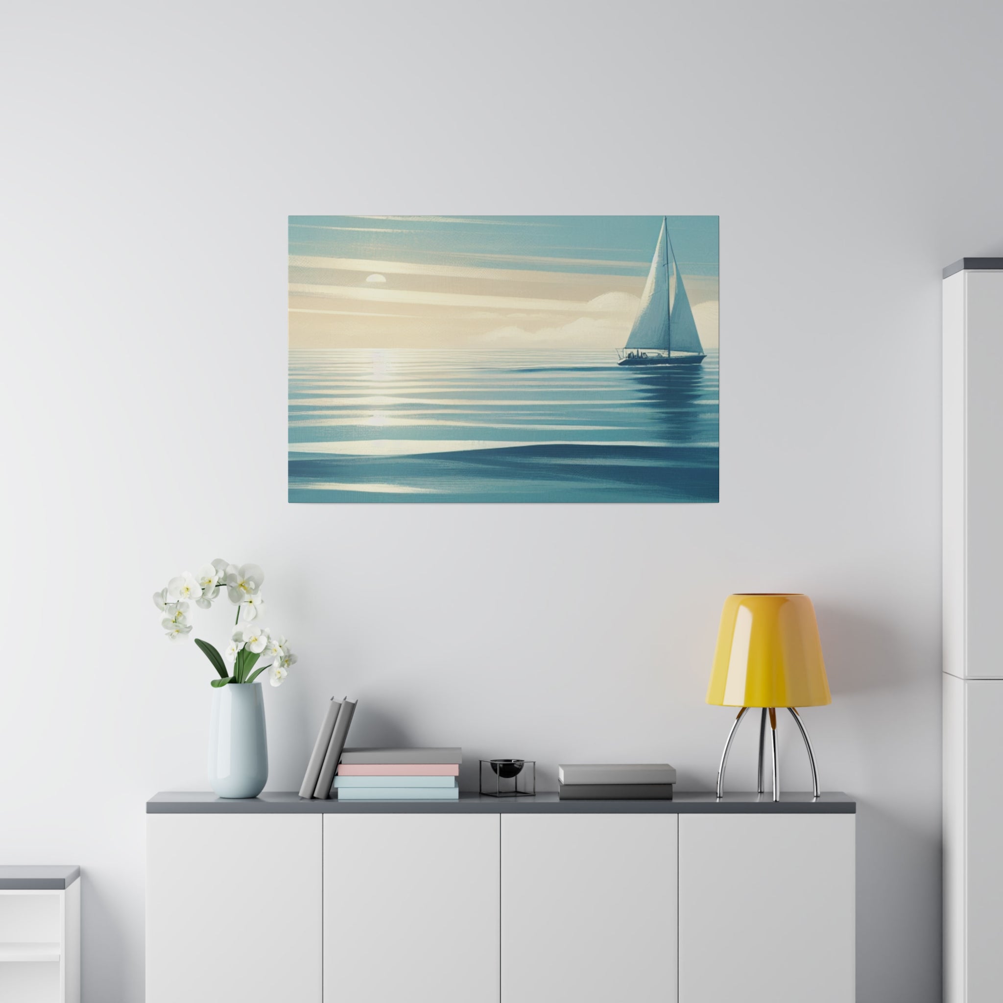 Tranquil Voyage Sailboat Painting Canvas