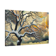 Frosted Ages An Expressionist Journey Winter Painting Canvas