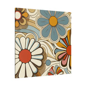 Psychedelic Petals Floral Wall Art 70s Artwork Canvas