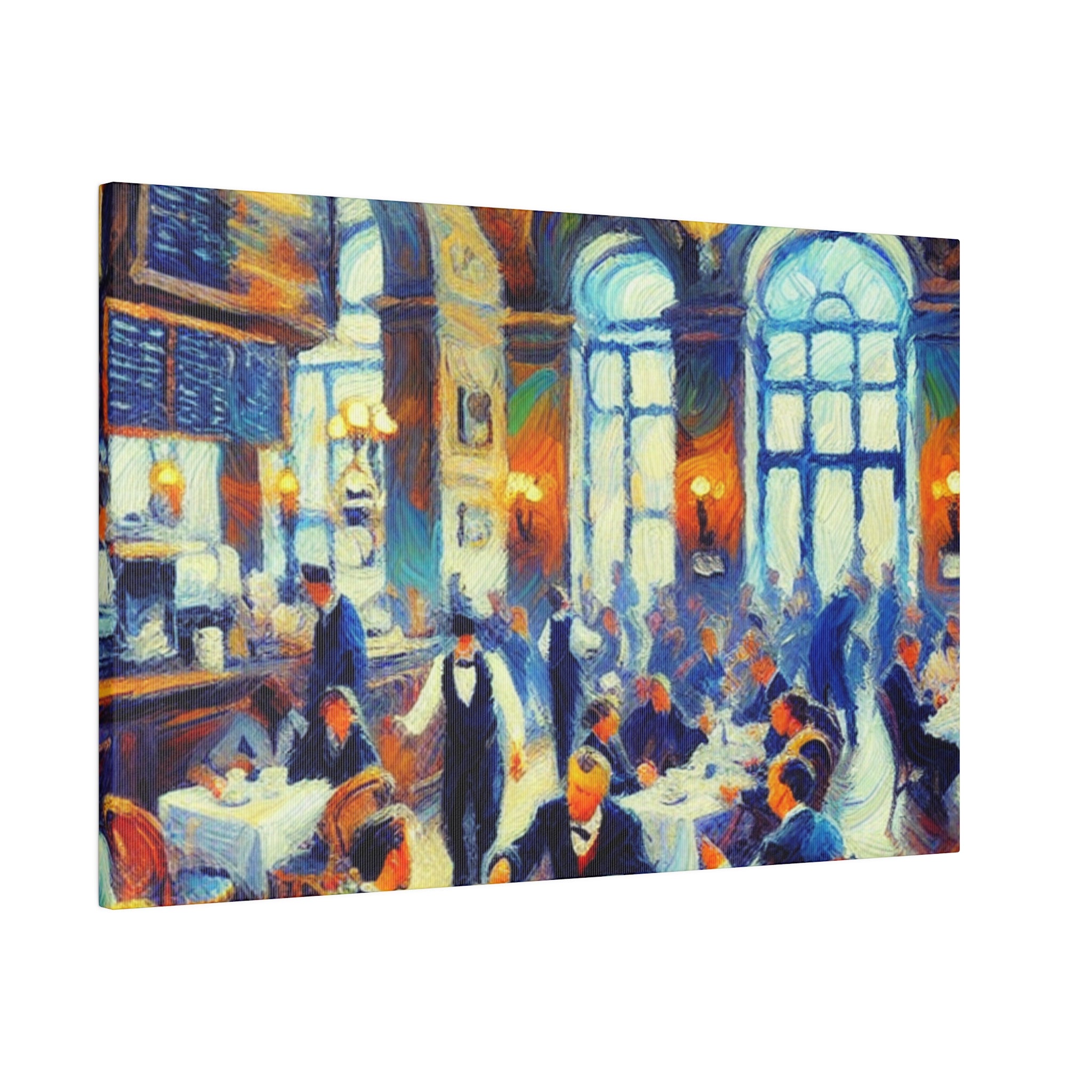 Espresso Dream Drips Formal European Cafe Artwork Canvas