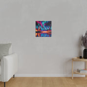 Surreal Neon Art Cityscape City Painting Canvas