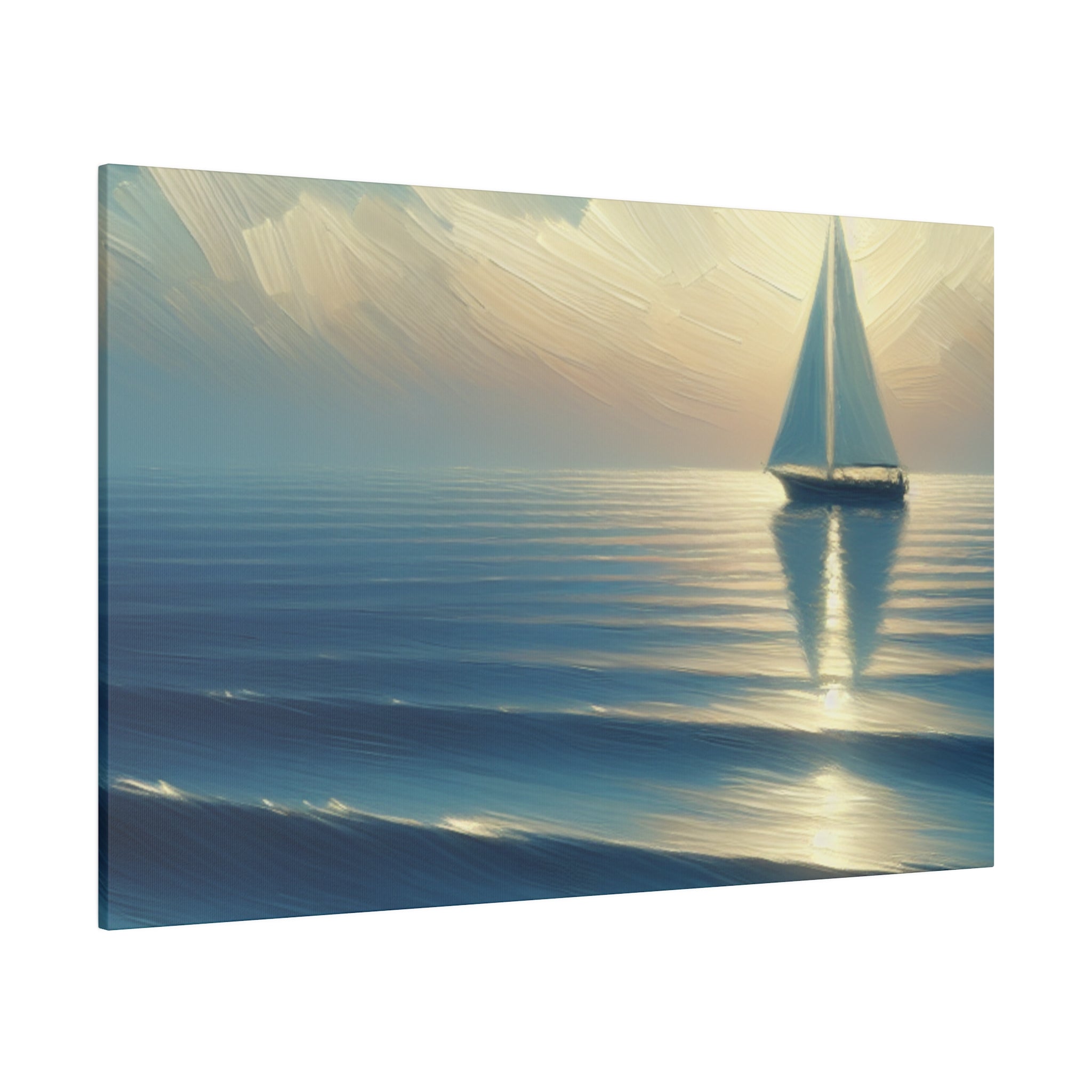 Serenity Voyage Sailboat Painting Canvas