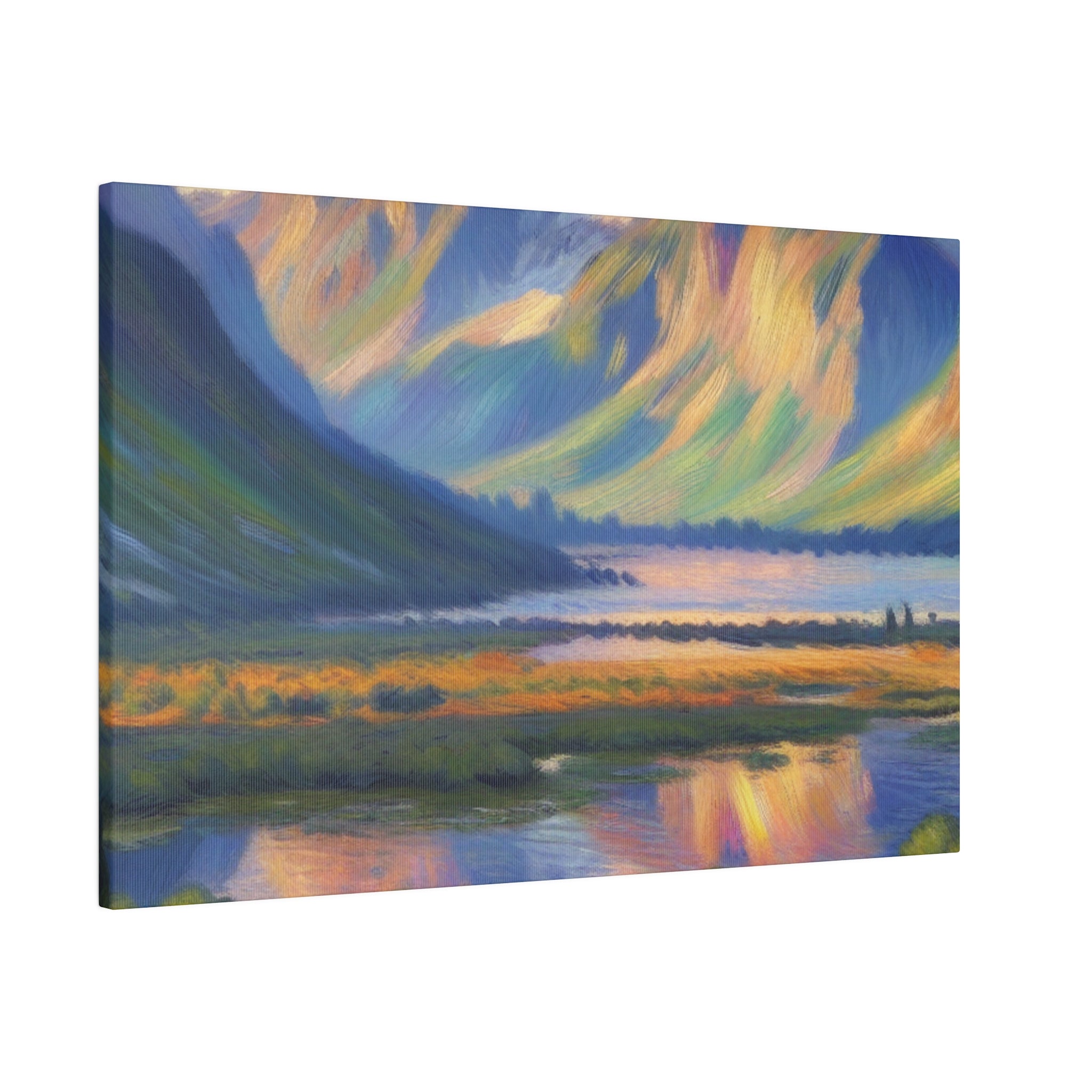 Majestic Valley Lake Mountain Landscape Painting Canvas