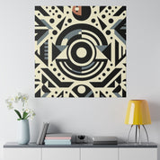 Geometric Symphony in Vivid Dimensions Geometric Painting Canvas