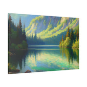 Serenity Lake Mirage Lake Painting Canvas