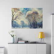 Snowscape Painting | Winter Sky Scene | Winter Wall Art Canvas