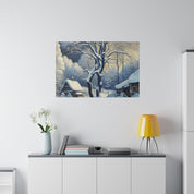 Pastoral Winter Whisper Snowscape Winter Painting Canvas