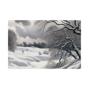 White Hues on Ageless Frost Winter Snow Painting Canvas