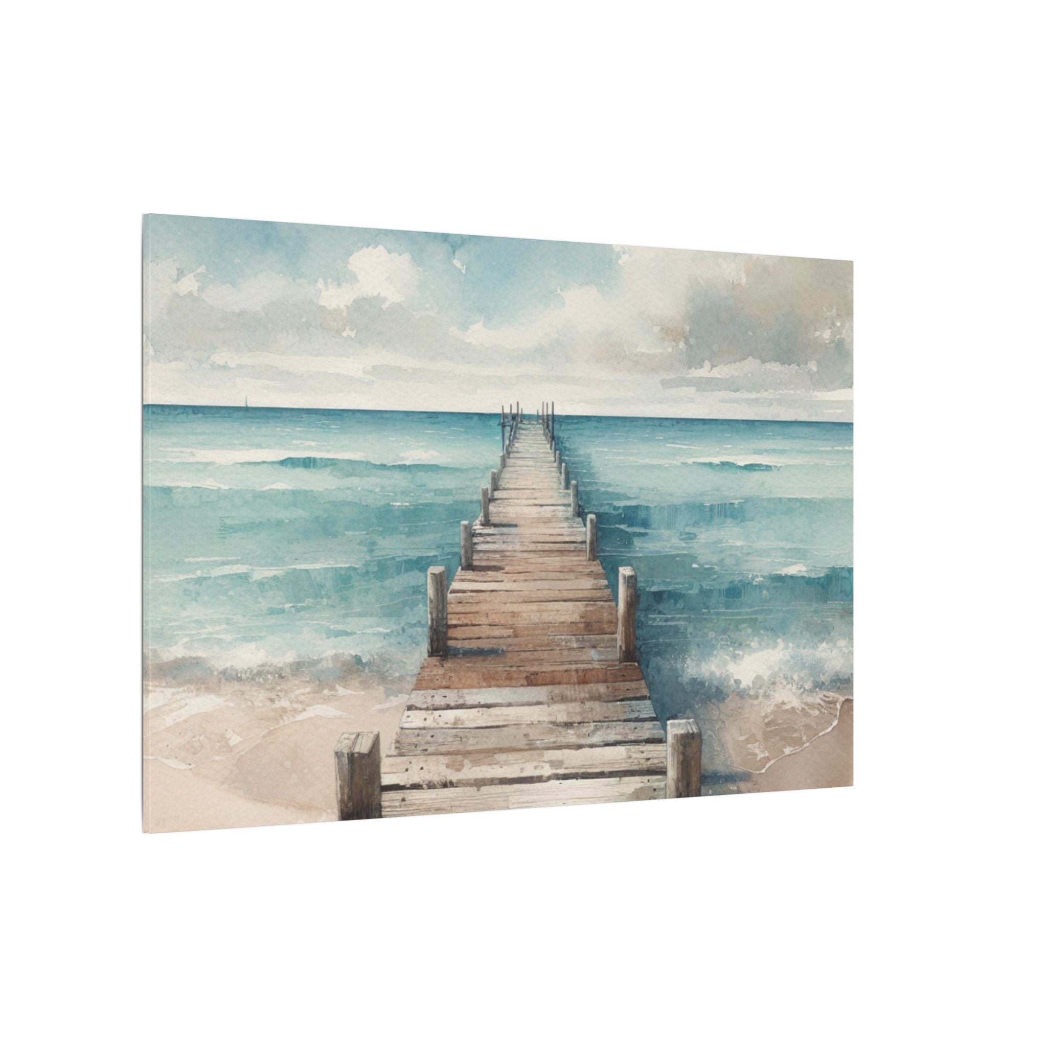 Weathered Dock at Sea Canvas