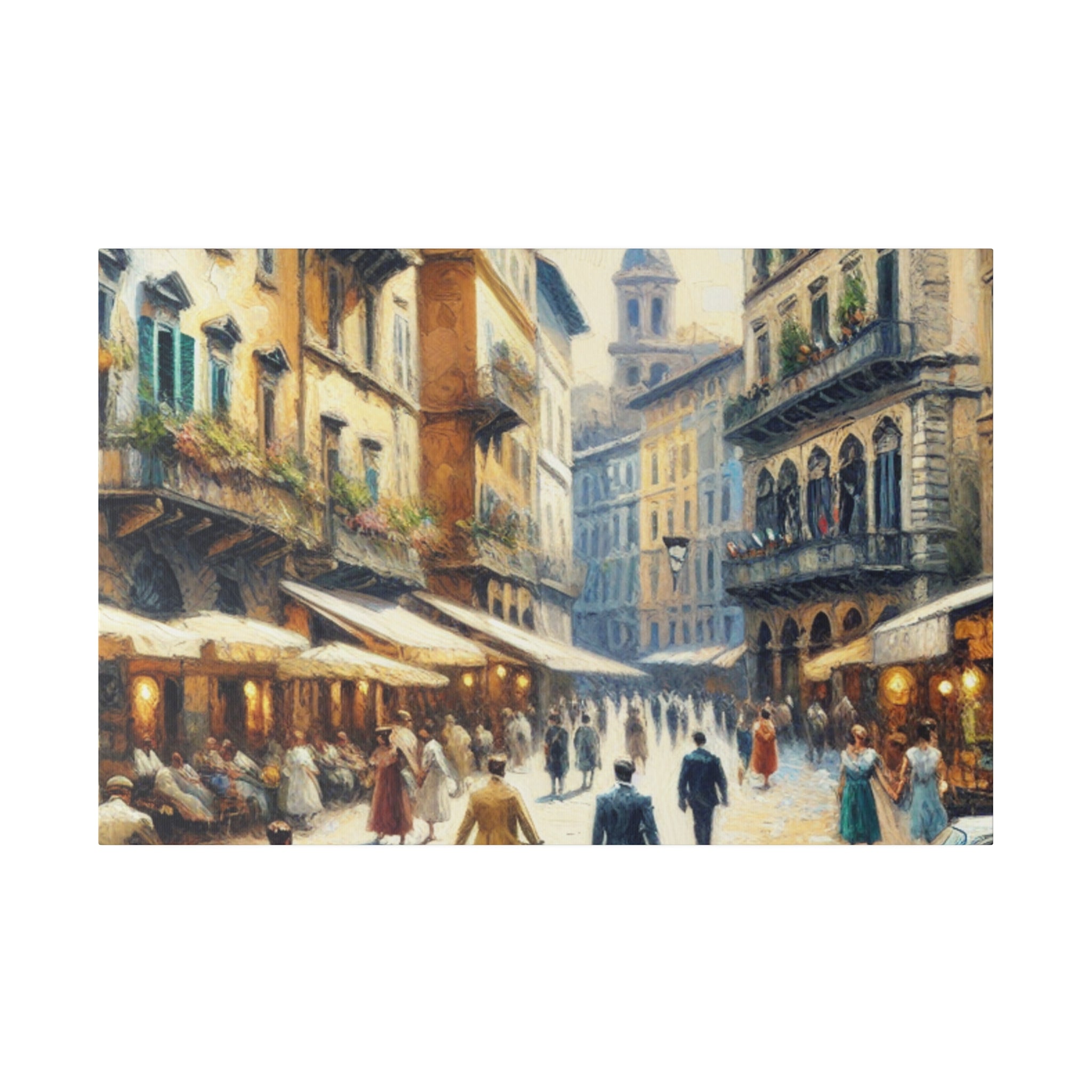 Venetian Chalk Illusion Vintage Italian Street Painting Canvas