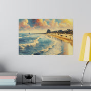 Seaside Strokes Vintage Beach Dreamscape Beach Painting Canvas