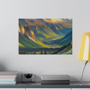 Lush Foothills Mountain Landscape Painting Canvas