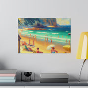 Vintage Coastal Reverie Beach Landscape Painting Canvas