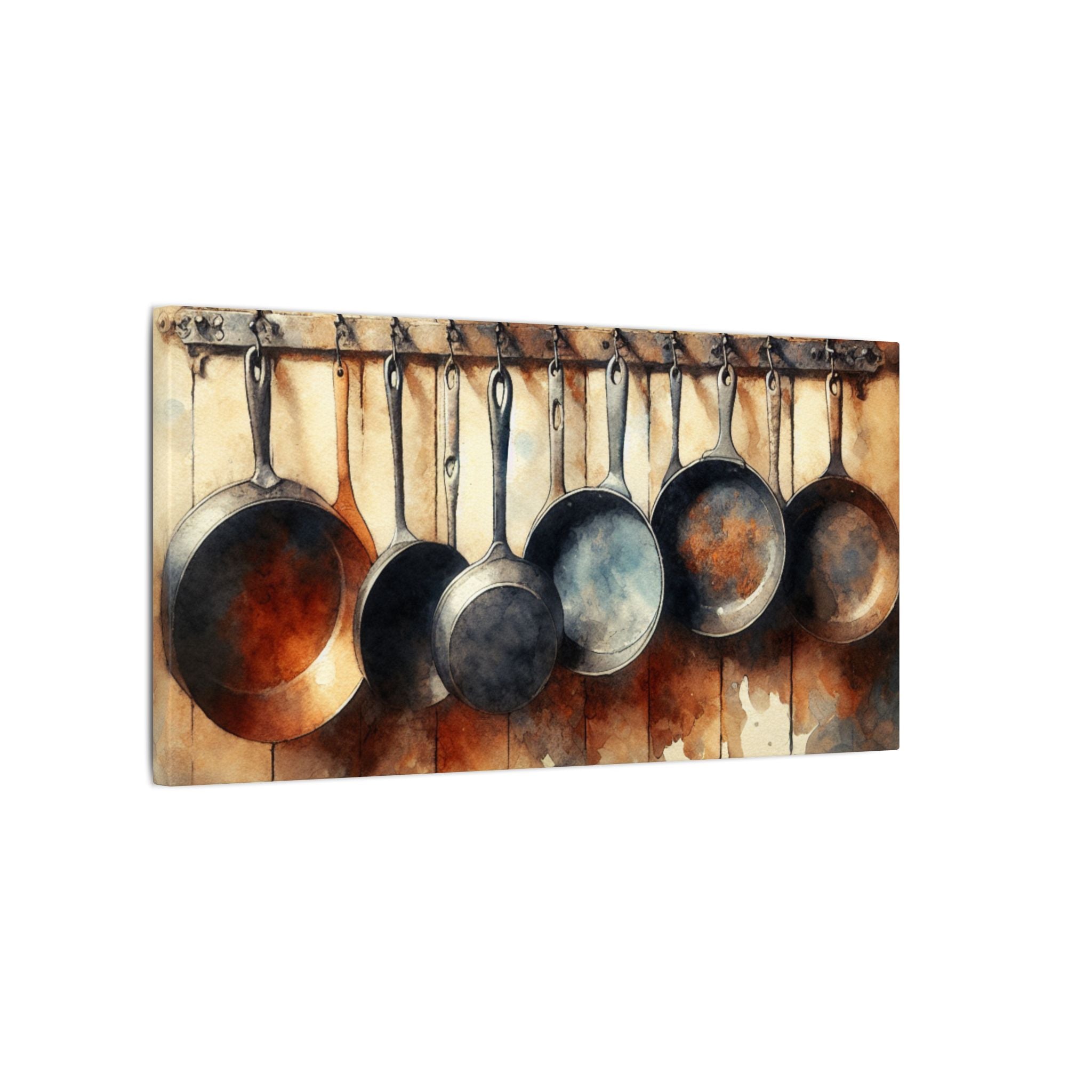 Country Pots & Pans Watercolor Canvas