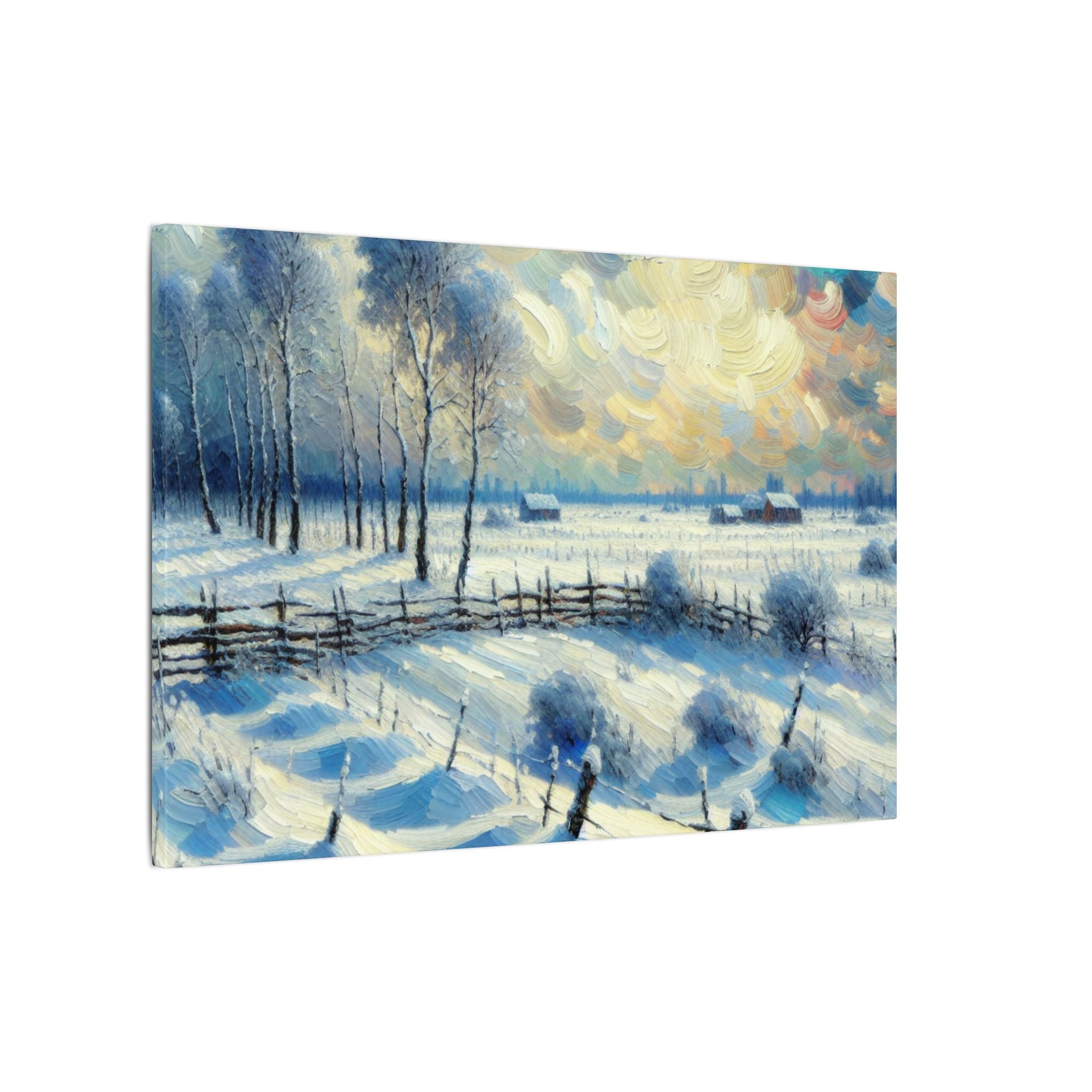 Snowbound Farmland Canvas