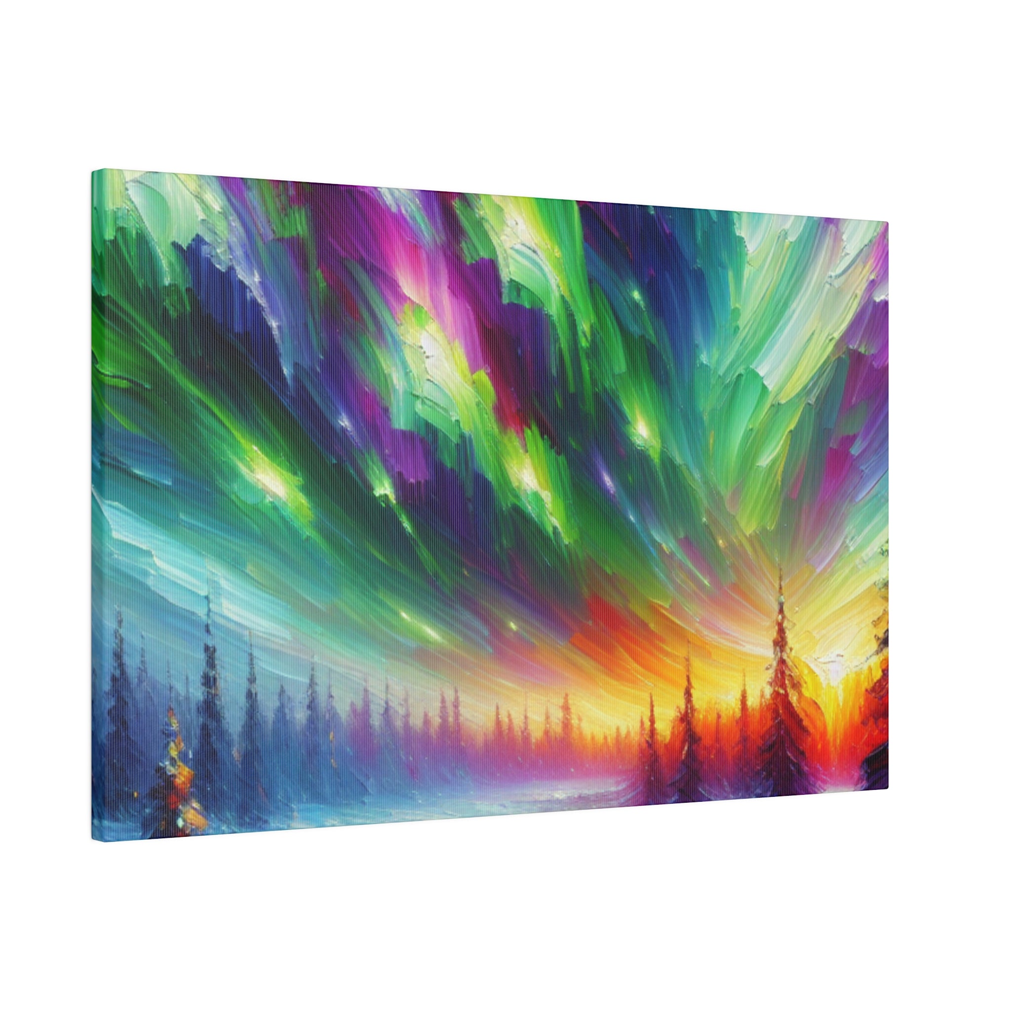 Aurora Ice Caps Northern Lights Painting Canvas