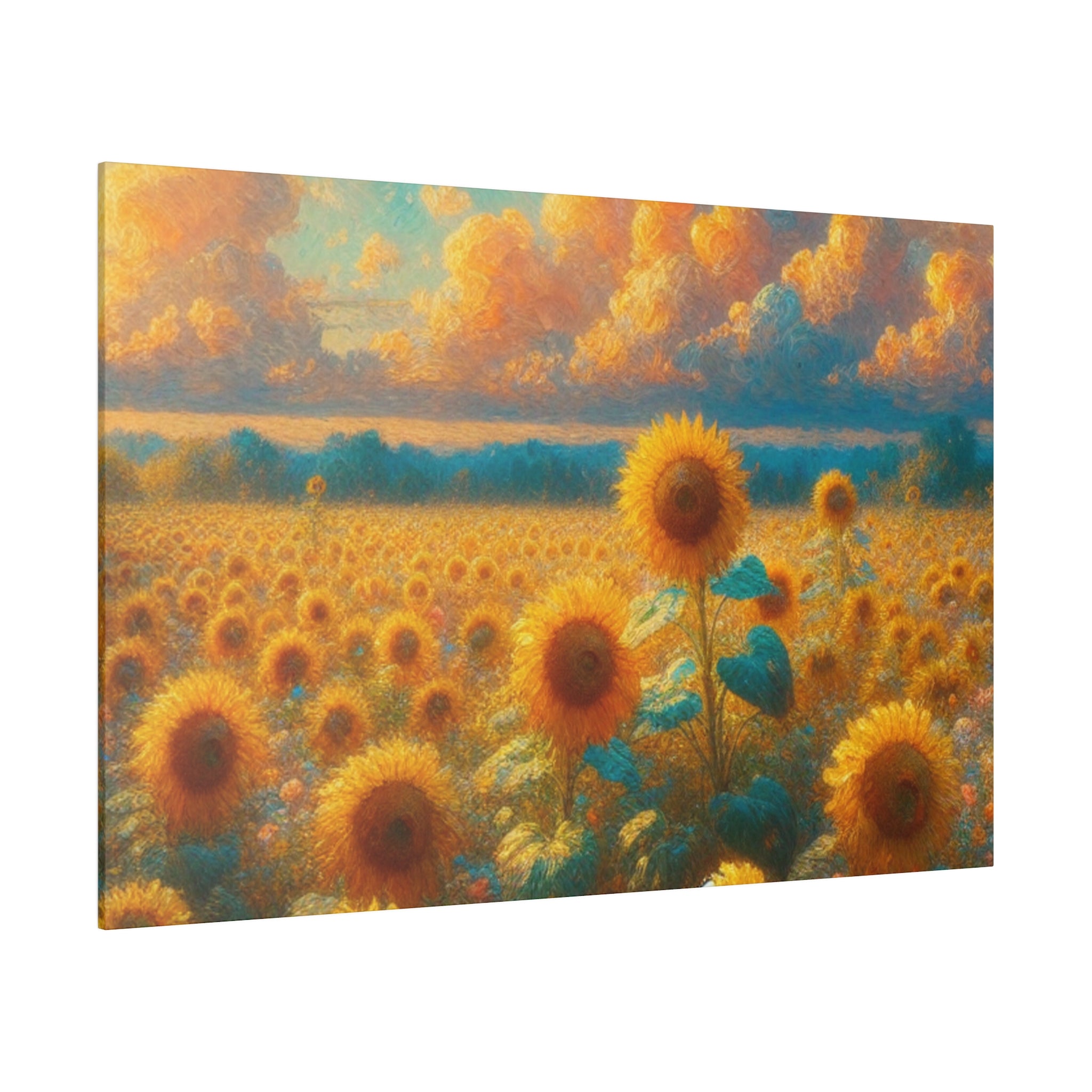 Sunny Harvest Floral Wall Art Sunflower Painting Canvas