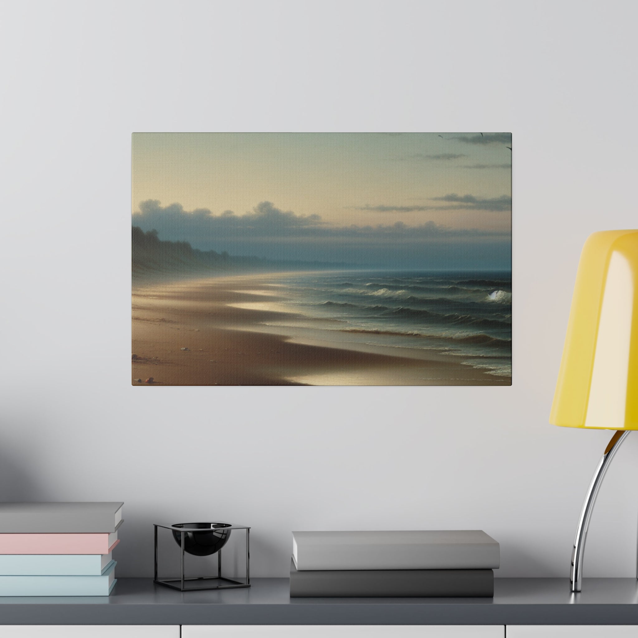 Seashore Muted Tonalism Beach Painting Canvas