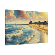 Seaside Strokes Vintage Beach Dreamscape Beach Painting Canvas