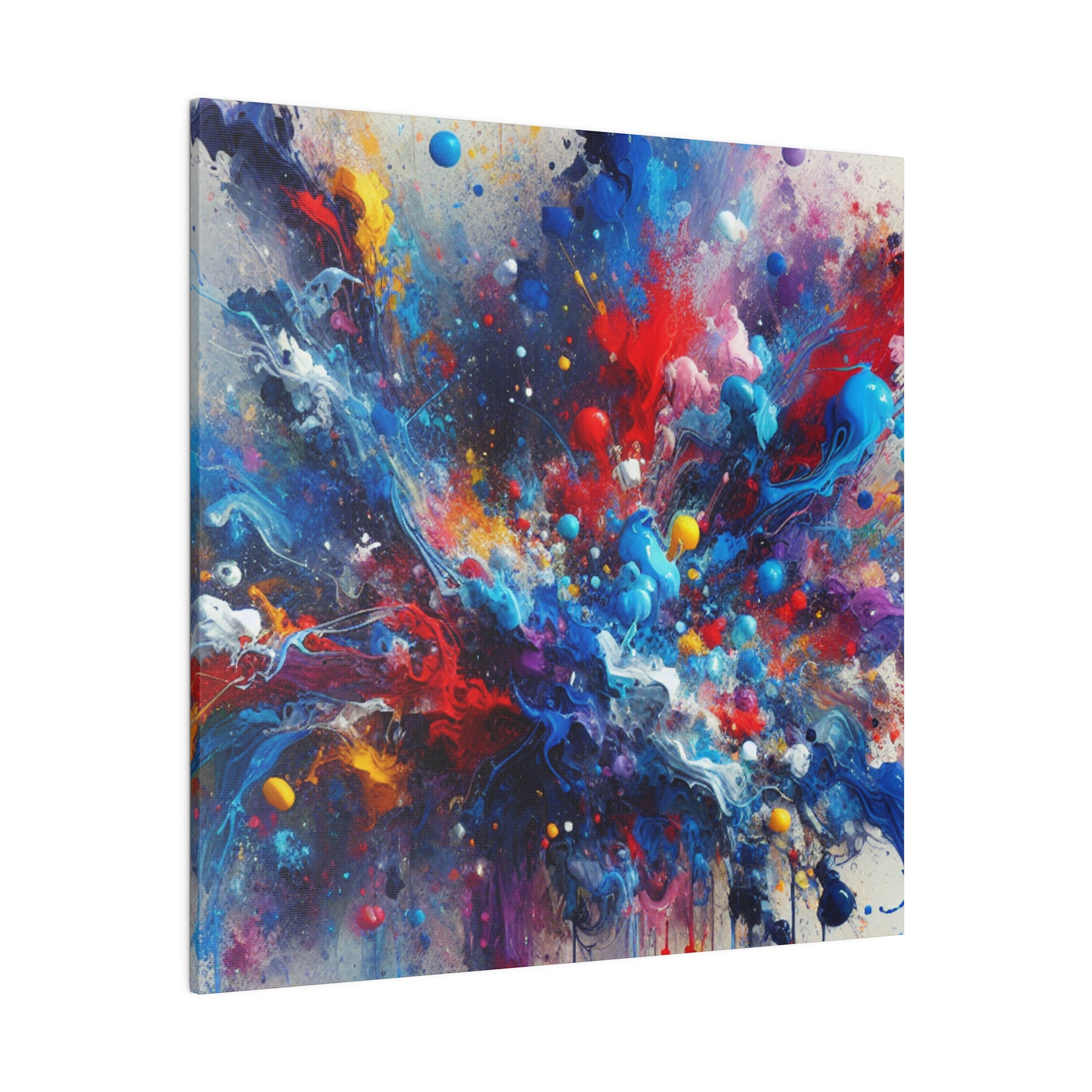 Abstract Expressionist Multicolor Splatter Wall Art Canvas