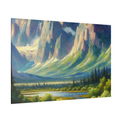 Impressionist Summit Dawn Mountain Landscape Painting Canvas