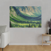 Whispering Peaks Vista Mountain Landscape Painting Canvas