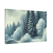 Winter Symphony in Vintage Hues Winter Painting Canvas