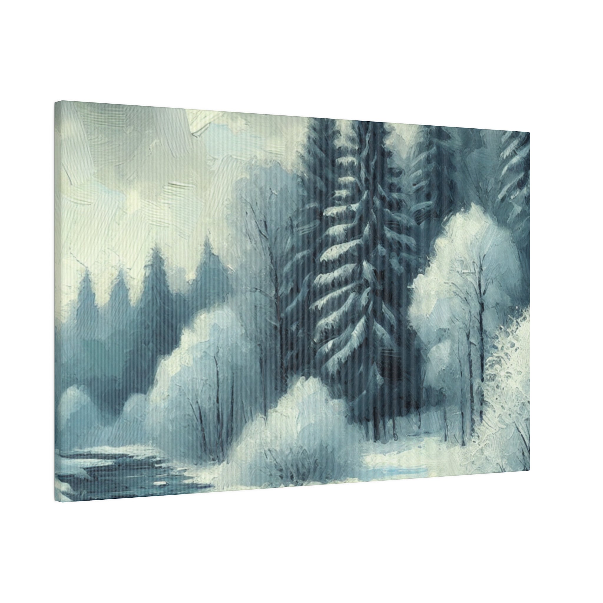 Winter Symphony in Vintage Hues Winter Painting Canvas