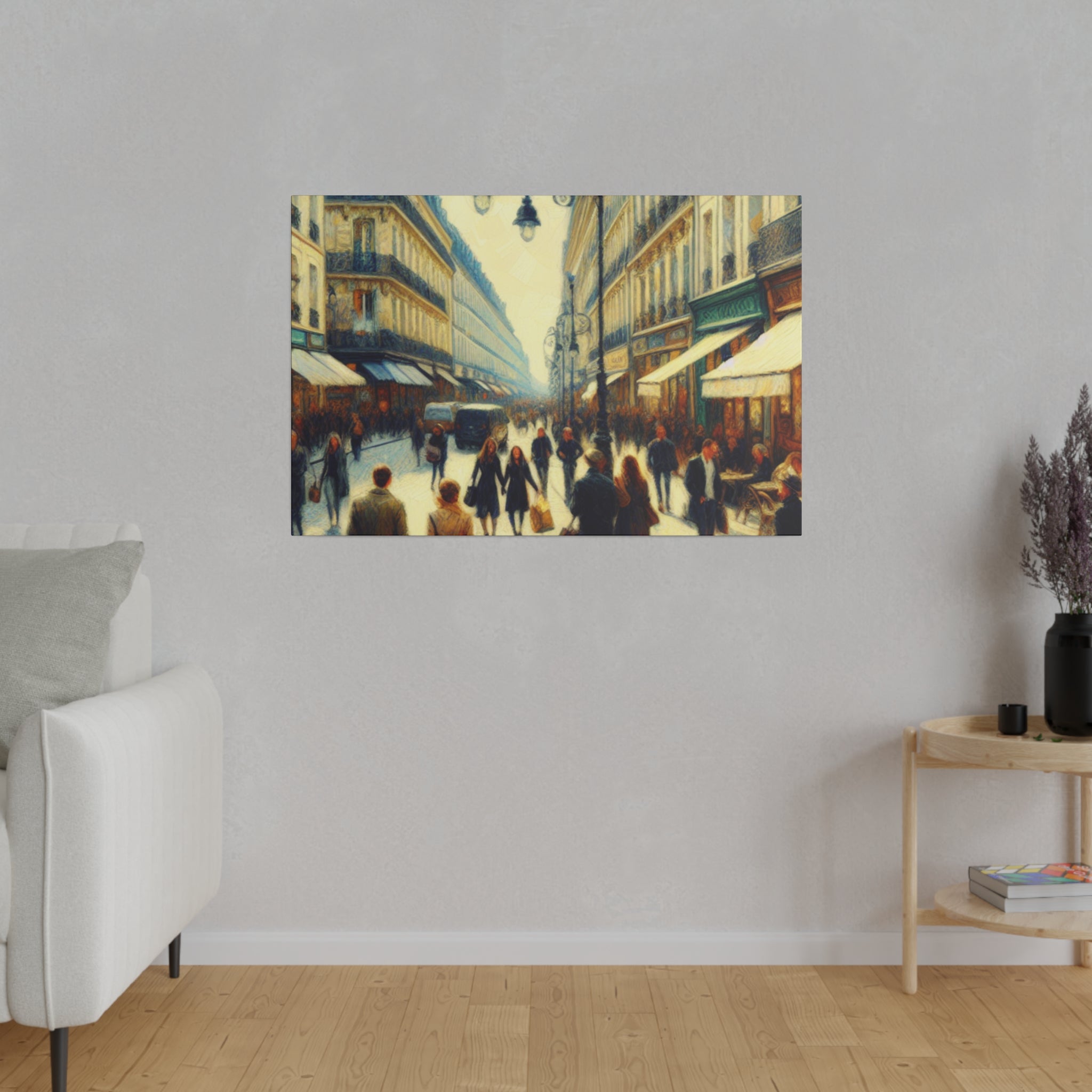 Parisian Concrete Elegance French Street Painting Canvas