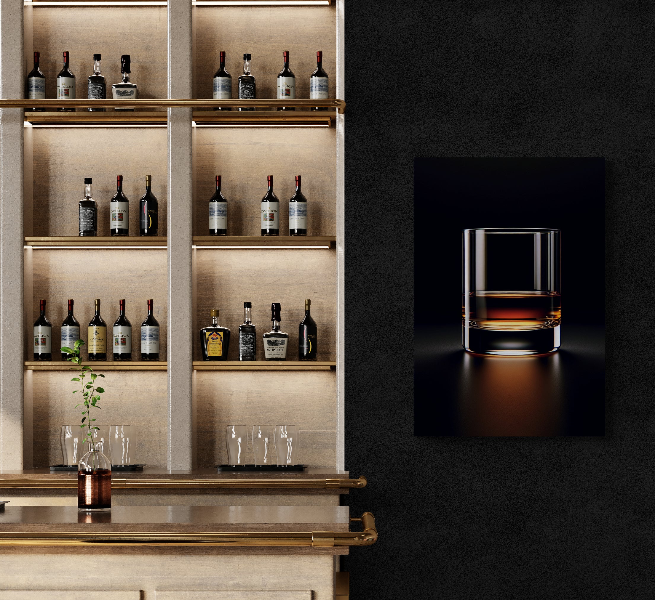 Bourbon Glass Neat Canvas