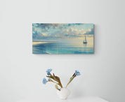 Sailboat In The Bay Ocean Coastal Canvas