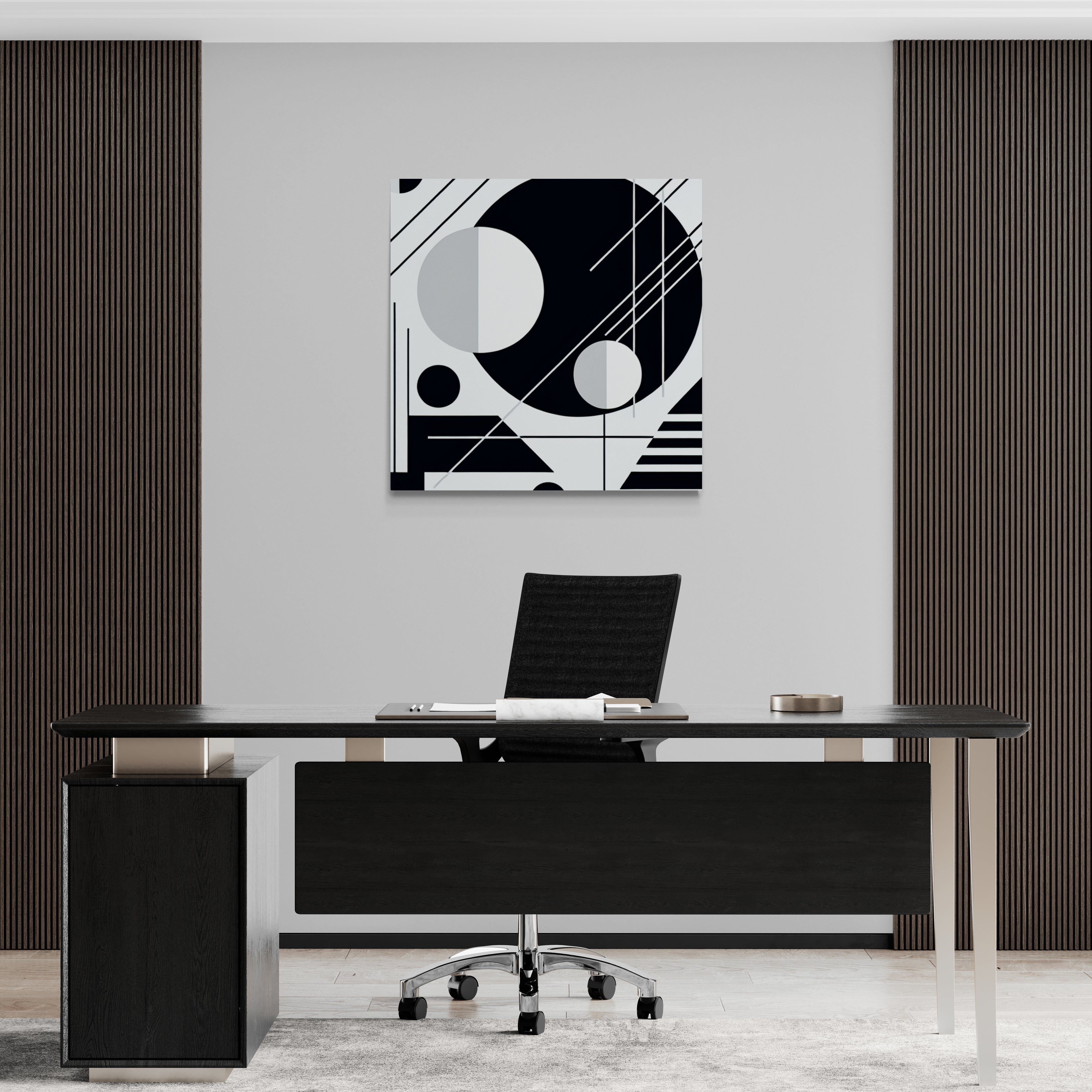 Abstract Mirage Black and White Canvas
