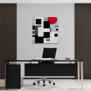 Abstract Red & Gray Geometry Canvas